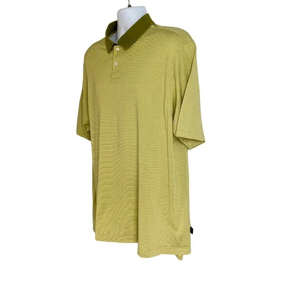 Adidas Climalite Green Striped Polo Shirt Men's XL - Picture 4 of 10